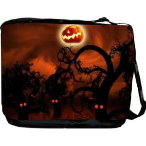  RikkiKnight Halloween Spooky Trees Silhouette Messenger Bag   Book 
