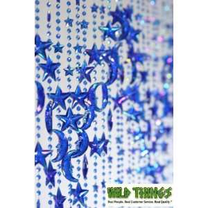  Stars & Moons Blue Beaded Curtain: Home & Kitchen