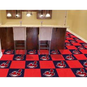 Club Pack of 20 MLB 18 Cleveland Indians Carpet Floor Tiles   Covers 