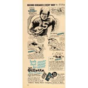 1946 Ad Gillette Blue Blades Steve Van Buren Football   Original Print 