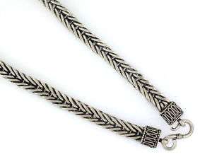   Foxtail 8mm Sterling Silver Mens Chain Necklace Black Oxidized  