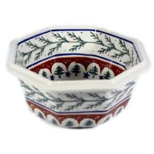  Polish Pottery Octagon Bowl Evergreen z236 176