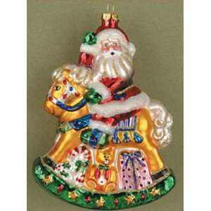  Margaret Cobane Rocking Santa Glass Ornament