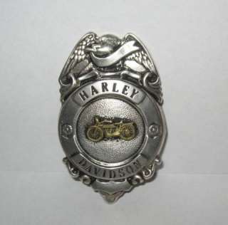 Vintage Harley Davidson Sterling Silver Badge Pin  