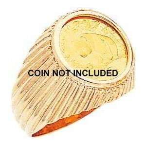  14K Gold 1/20oz Panda Coin Ring Sz 9: Jewelry