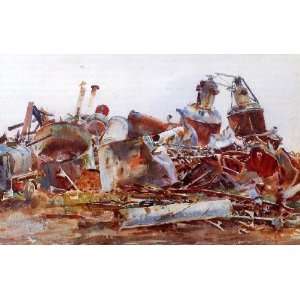   , painting name The Wrecked Sugar Refinery, by Sargent John Singer