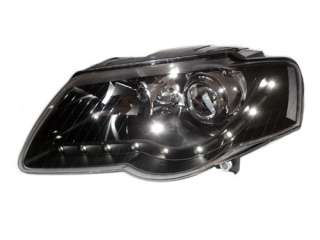 06 10 VW PASSAT B6 BLACK PROJECTOR HEADLIGHTS   LED S5 R8 STYLE  