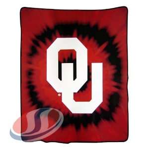   University of Oklahoma Sooners Blanket   Royal Plush Raschel: Sports