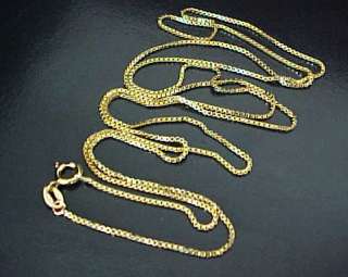 30 inch Italian Gold over Sterling Silver BOX CHAIN  