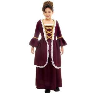  Colonial Girl Costume Child Medium 8 10: Toys & Games