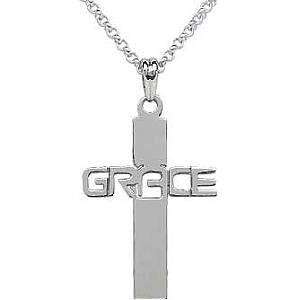   : Sterling Silver Cross Name Pendant   Personalized Jewelry: Jewelry