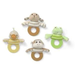  Silly Stripes Baby Plush Ring Teether Toy  Frog Toys 