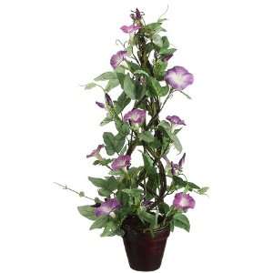   Artificial Purple Morning Glory Silk Flower Topiaries 24 Home