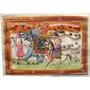  Exotic Art Silk Hand Painted Painting   Procession
