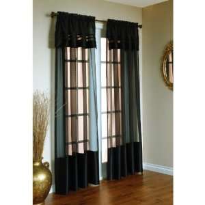  Home Studio Satin Banded Curtains   Attached Valance, 84 