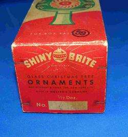 VTG SHINY BRITE 1950 GERMAN XMAS PINK GLASS TOPPER IN ORIGINAL BOX 