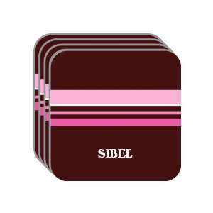 Personal Name Gift   SIBEL Set of 4 Mini Mousepad Coasters (pink 