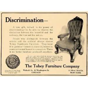  1907 Ad Tobey Handmade Furniture Antique Chair New York 