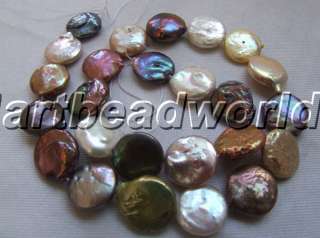 wholesale 14mm mix coin shape freshwater pearl beads  