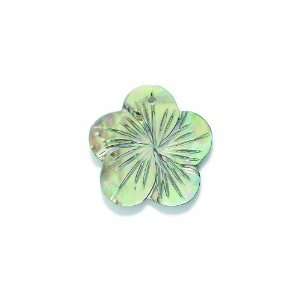 Shipwreck Beads Abalone Carved Flower Pendants, 27mm Average