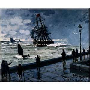  The Jetty At Le Havre, Bad Weather 30x25 Streched Canvas 