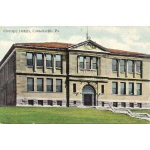 1910 Vintage Postcard Carnegie Library   Connellsville Pennsylvania