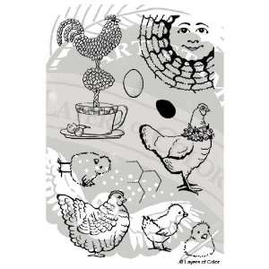  Rise & Shine Clear Designer Art Stamp Set 11 pieces for Mixed Media 
