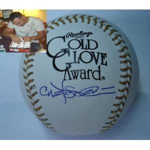 Carlos Pena Hand Signed Gold Glove Award Baseball  Sports 