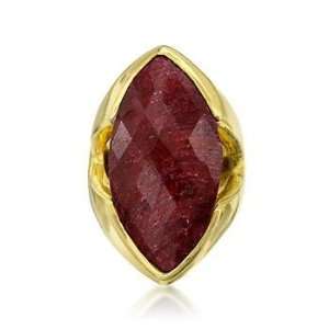  30.00 ct. t.w. Ruby Ring In Vermeil Jewelry