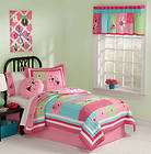 LADYBUG PINK TWIN COTTON APPLIQUEE HAND PIECED QUILT SET GIRL BED IN 