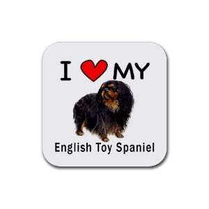 I Love My English Toy Spaniel Square Coasters (Set of 4 