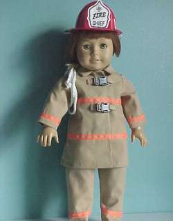 piece Firefighter Outfit with Hat fits American Girl  
