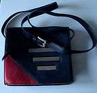 Vintage Black Red Art Deco Leather Hand Bag AIEHA PARI