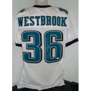Brian Westbrook Autographed Jersey   Eagles Home JSA   Autographed NFL 
