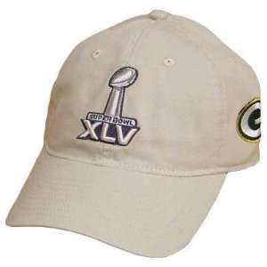  NFL GREEN BAY PACKERS SUPER BOWL XLV TAN KHAKI HAT CAP 