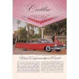 1960 Ad Cadillac Red Coupe De Ville Jewels by Harry Winston Original 