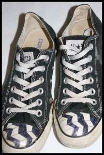 CONVERSE ~ All Star Tennis Shoes Black Canvas Painted ~ Sz Men 5 Wom 7 
