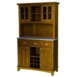  Home Styles Large Cottage Oak Buffet with Stainless Steel 