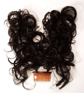 NewLong andCurly Coquette Comb Hairpiece BROWN BLACK # 2