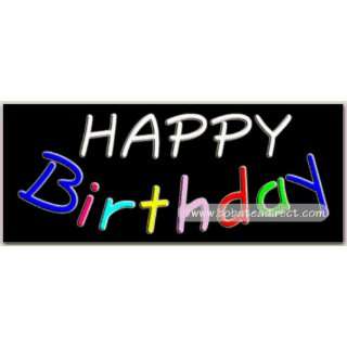  Happy Birthday Neon Sign (13H x 32L x 3D) Everything 