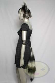 Raccoon Tail and Ears Cosplay, New, Great Gift  