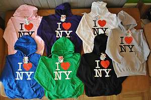 love NY Hoodie Sweatshirt. Screen Printed & Licensed  
