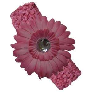  Pink Crochet Headband with a Pink Daisy Flower: Home 