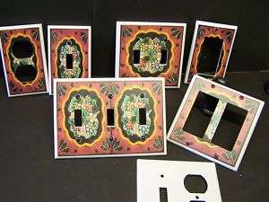 MEXICAN TILE STYLE #2 LIGHT SWITCH OR OUTLET COVER PLASTIC PLATE 