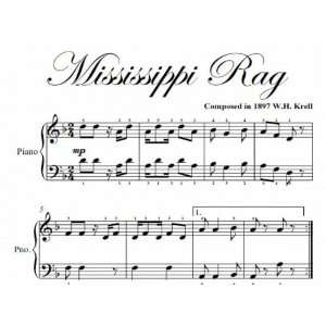  Mississippi Rag Big Note Piano Sheet Music: Krell: Books