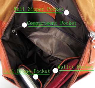 100%Real Leather Unique Shoulder Backpack Bag Free Ship  