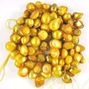  8 18mm yellow freshwater pearl tooth beads 16 S2