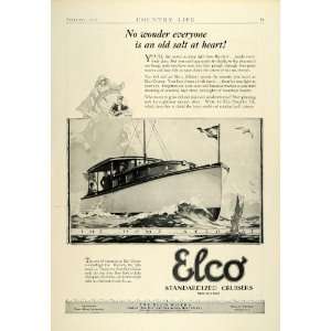 1927 Ad Elco Jobeanca Cruisers Ocean Yachts Marine Boats Nautical New 