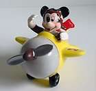 Disney Schmid Mickey Mouse Pilot Flying Airplane Music Box Musical 