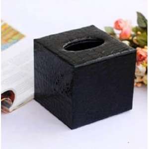 Square cube black Crocodile like leather print print PU leather tissue 